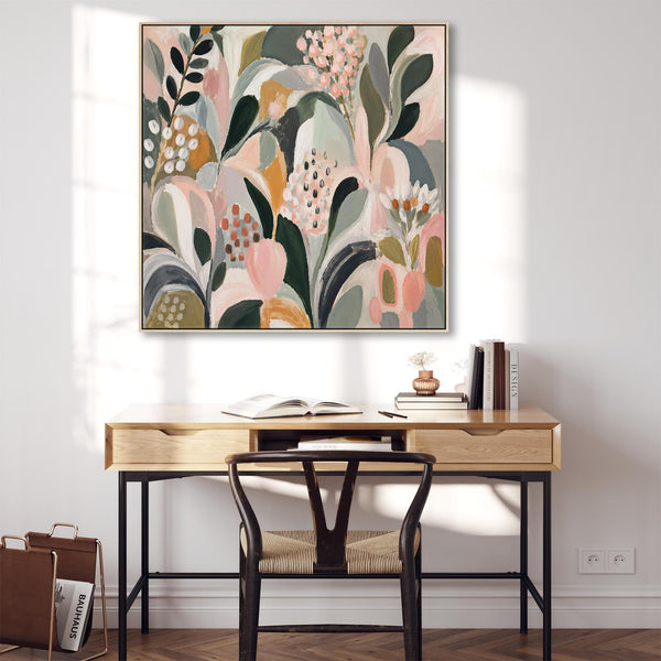 Living Room Framed Canvas Art - Colourful Lounge Artwork
