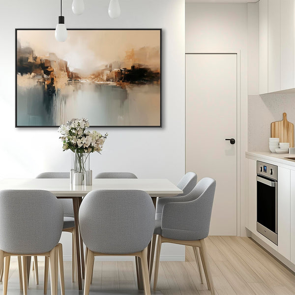 Extra Large Canvas Art Abstract Landscape - Golden Reflection