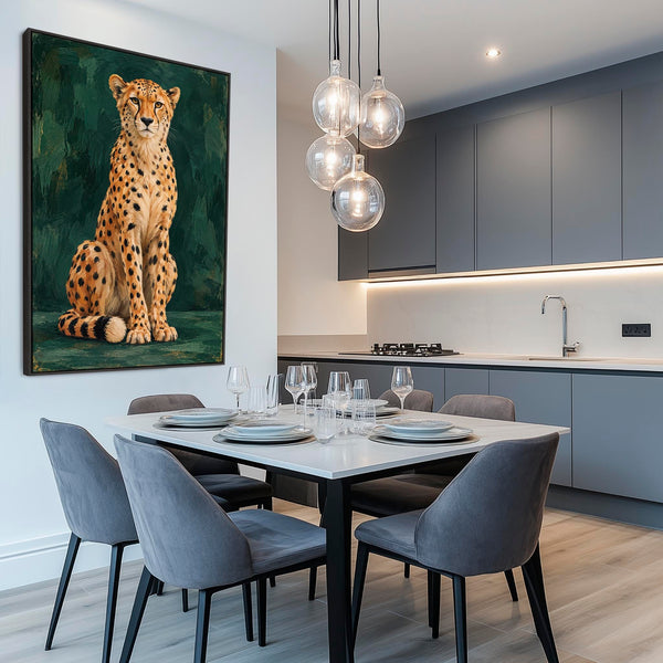 Cheetah Big Cat - Framed Canvas Artwork - Freya - Trusting