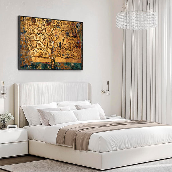 Large Gustav Klimt inspired Tree of Life Framed Canvas Wall Art