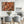 Orange Rust Cream Framed Canvas Jackson Pollock Style Abstract