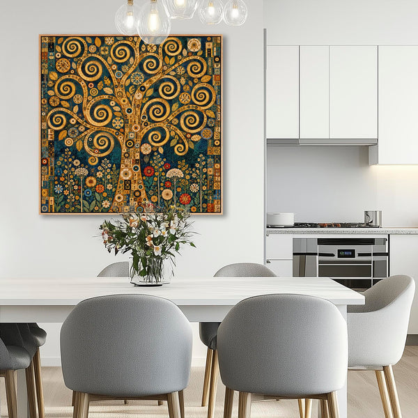 Large Life Tree Gustav Klimt inspired Framed Canvas Art
