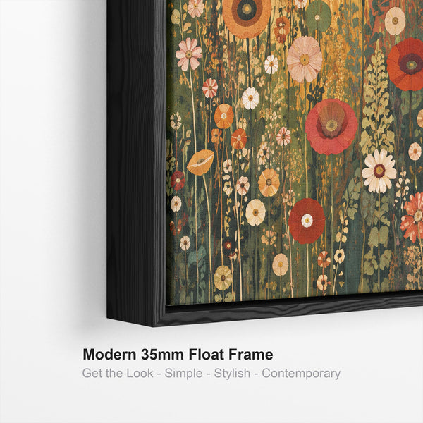 Gustav Klimt inspired Colourful Kitchen Framed Canvas Wall Art