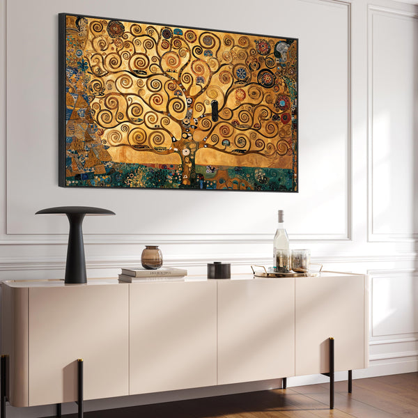 Large Gustav Klimt inspired Tree of Life Framed Canvas Wall Art