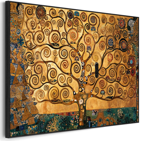 Large Gustav Klimt inspired Tree of Life Framed Canvas Wall Art