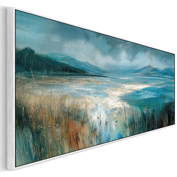 Wide Irish Coastal Beach Framed Canvas Picture - Atlantic Wind