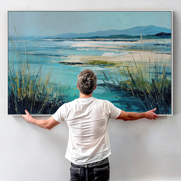 Irish Coastal Beach Landscape Framed Canvas Art Print - Solace