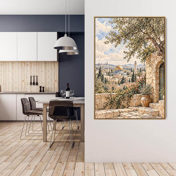 Palestine Jerusalem Framed Canvas Art Islamic Qibli Aqsa Mosque