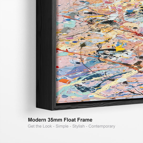 Tall Jackson Pollock Style - Abstract Vibrant Framed Wall Art