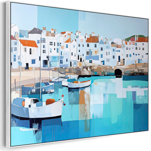 Extra Large Coastal Canvas Wall Art - Framed Oversized Artwork of Cornwall