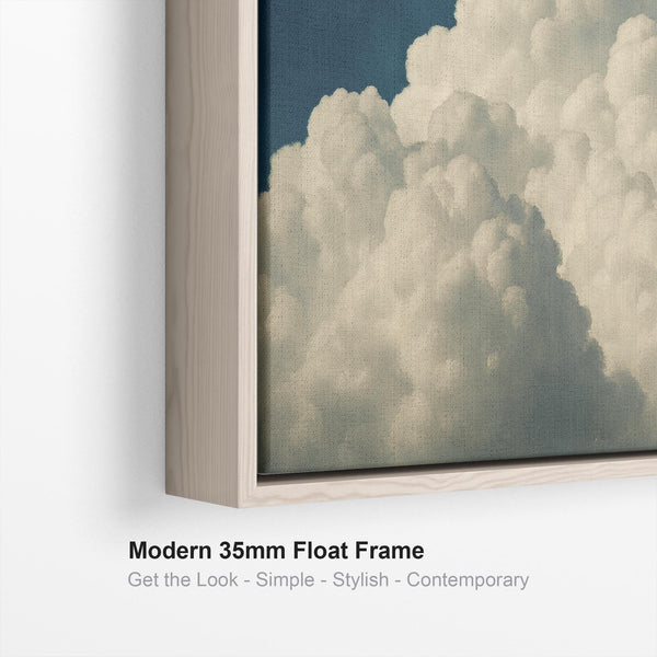 Blue White Abstract Artwork Framed Clouds Cumulus XXL