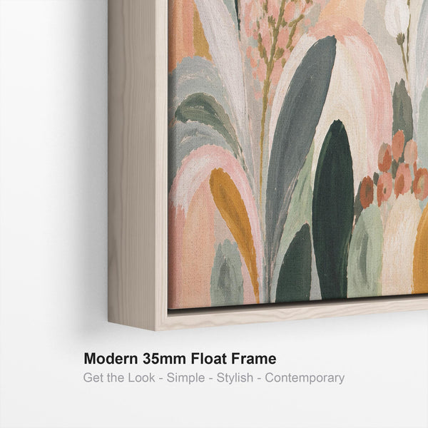 Colourful Abstract Floral Framed Wall Art Canvas Print