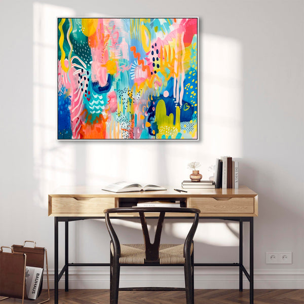 Multi-Coloured Unique Abstract Framed Wall Art Colourful Illusions