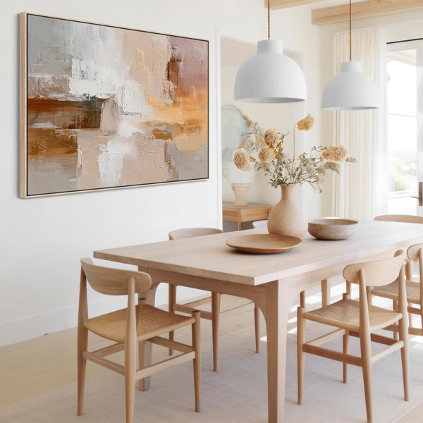 Blush Pink Neutral Canvas Pictures Framed Faded Wish