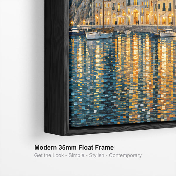 Gustav Klimt inspired Framed Artwork on Canvas Golden Promenade