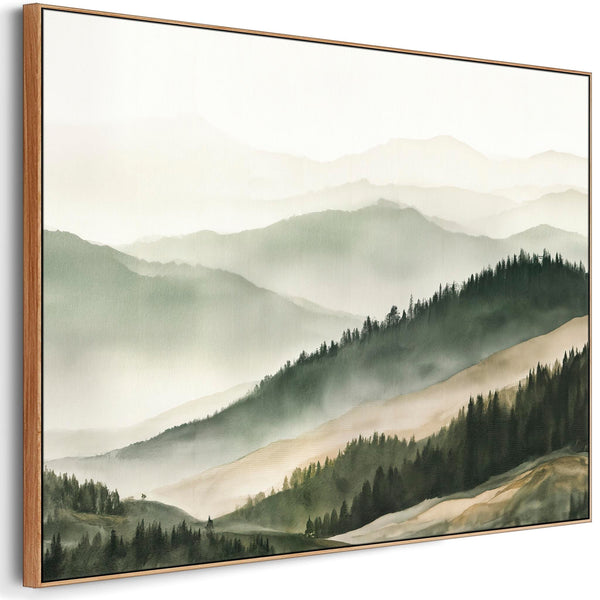 Extra Large Framed Landscape Wall Art Canvas - Tuscan Hills