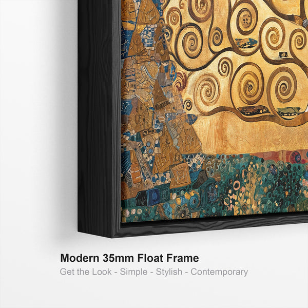 Large Gustav Klimt inspired Tree of Life Framed Canvas Wall Art