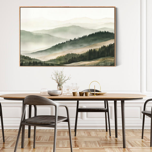 Extra Large Framed Landscape Wall Art Canvas - Tuscan Hills