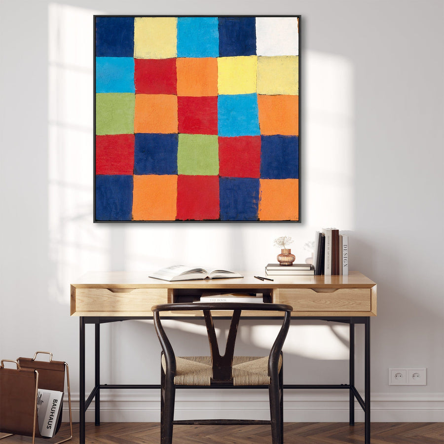 Large Colourful Abstract Framed Canvas Paul Klee Wall Art