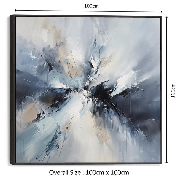 Blue White Abstract Canvas Wall Art XL - Breaking Light