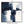 Blue White Abstract Artwork Framed Square XL - Midnight Axis