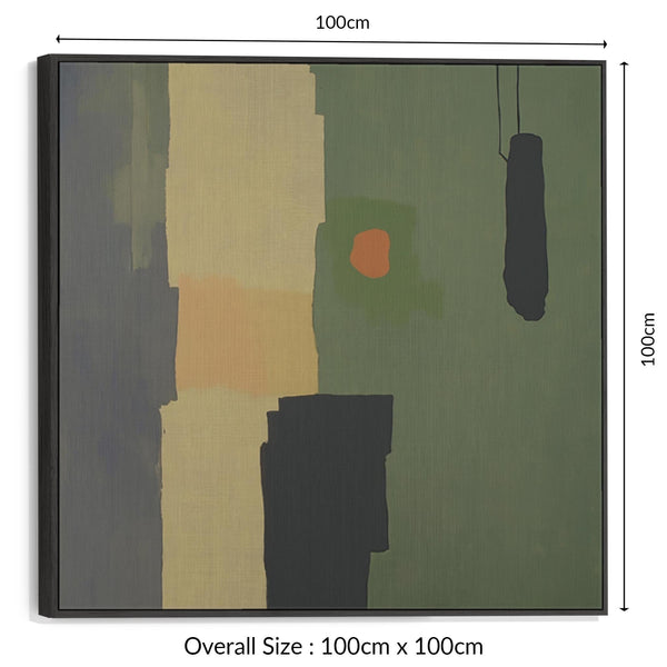 Sage Green Abstract Framed Wall Art - Olive Balance