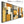 Set of 3 Mustard Yellow Orange Abstract Wall Art Framed - Geometric Warmth
