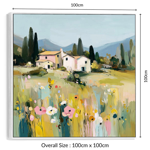 Colourful Landscape Italy Tuscany Framed Wall Art Print Canvas