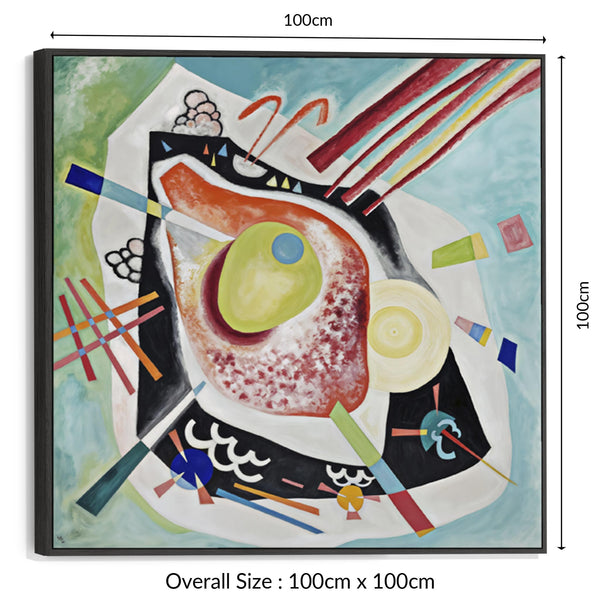 Wassily Kandinsky Framed Wall Art Canvas Print - White Oval - Painting 2021