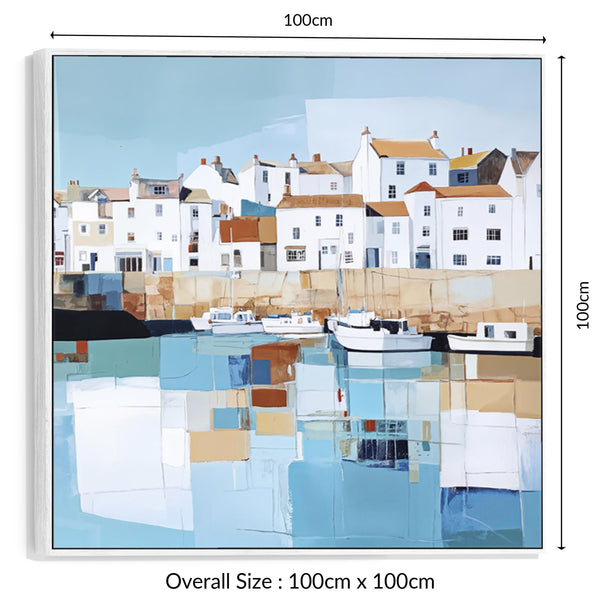 Blue White Canvas Prints Framed Cornish Seaside Memories 1