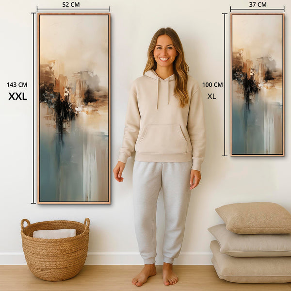 Hallway Framed Artwork on Canvas for Entrance Way - Teal Calm