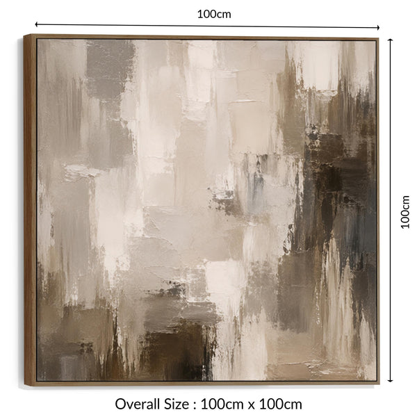 Dark Brown Cream Framed Art Print | Espresso Abstract Canvas