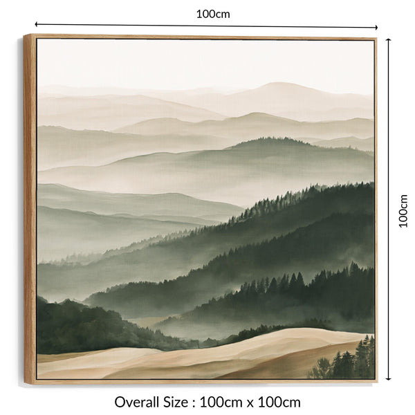 Living Room Framed Wall Art Canvas for Lounge - Tuscan Forest