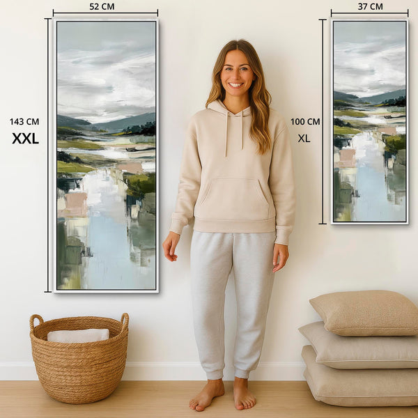 Tall Scottish Highland Wall Art - Narrow Loch Vertical Canvas