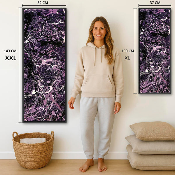 Tall Vertical Framed Purple Wall Art Aubergine Purple Upright