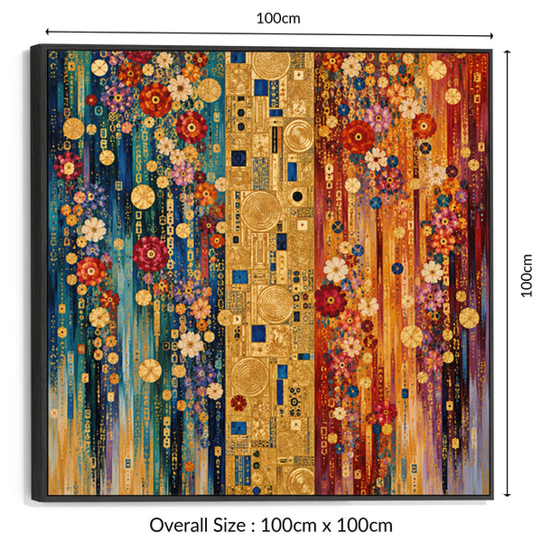 Colourful Unique Gustav Klimt inspired Framed Canvas Wall Art
