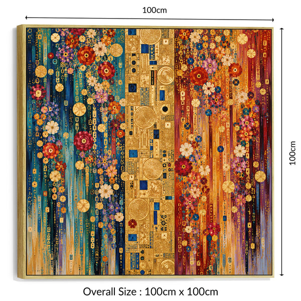 Colourful Vibrant Gustav Klimt inspired Framed Canvas Wall Art
