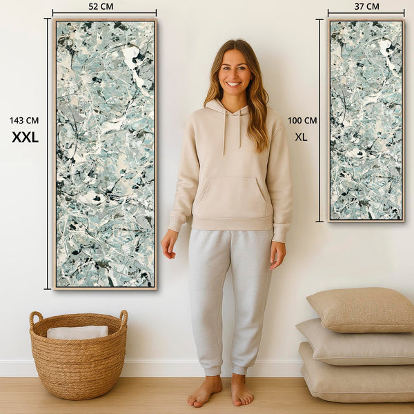 Tall Hallway Vertical Canvas Wall Art - Sage Green Entrance Art