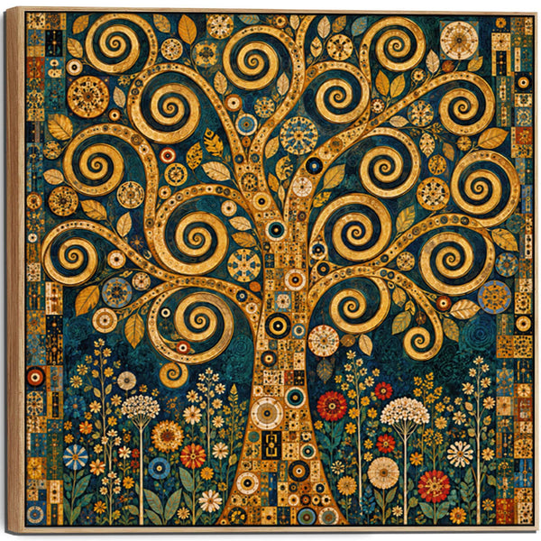 Large Life Tree Gustav Klimt inspired Framed Canvas Art