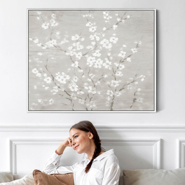 Abstract Framed Wall Art - Silk Blossom - for Living Room