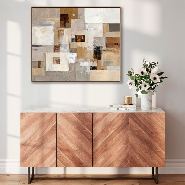 Extra Large Framed Canvas for Living Room - Neutral Earth