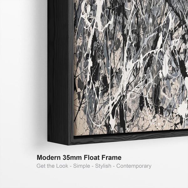 Wide Grey Bedroom Wall Art - Long Neutral over Bed Abstract