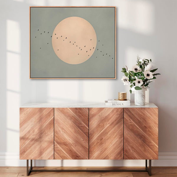 Living Room Framed Wall Art Lounge Picture - Duck Egg Blue