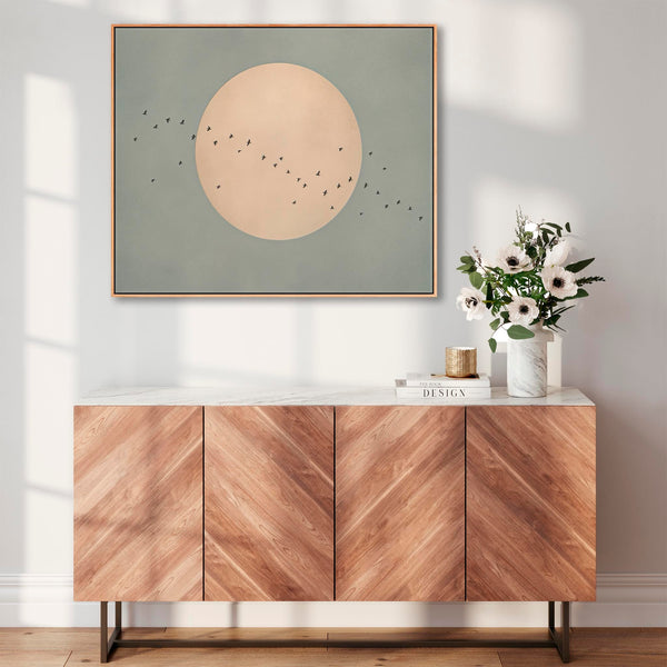 Living Room Framed Wall Art Lounge Picture - Sage Green