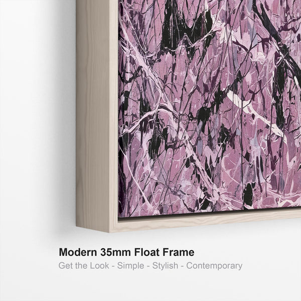 Wide Bedroom Wall Art Canvas Framed Mauve over Bed XL Artwork