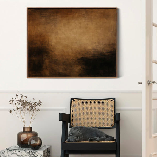 Brown Beige Black Canvas Pictures Framed Mocha Warmth