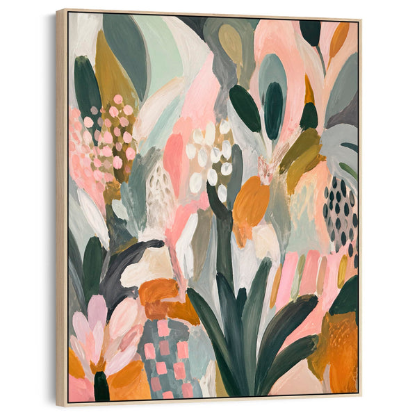 Colourful Kitchen Canvas Floral Wall Art - Frame Included
