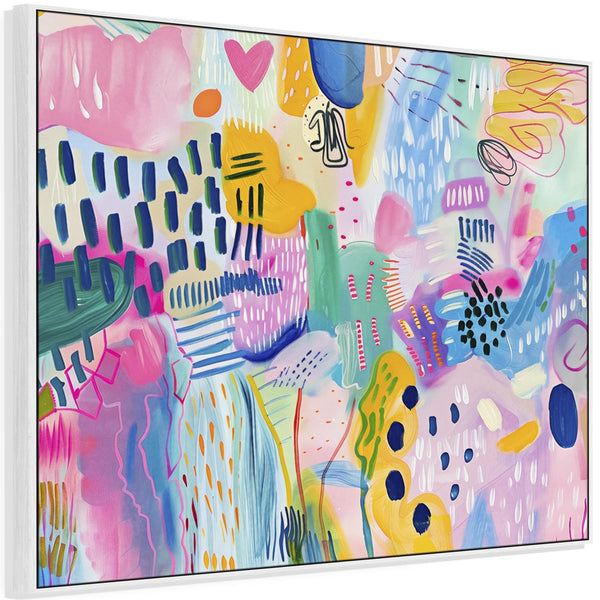 Unusual Framed Wall Art Multi-Coloured Colourful Abstract - Indulgence