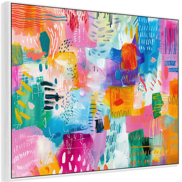 Multi-Coloured Unique Abstract Framed Wall Art Colourful Moods