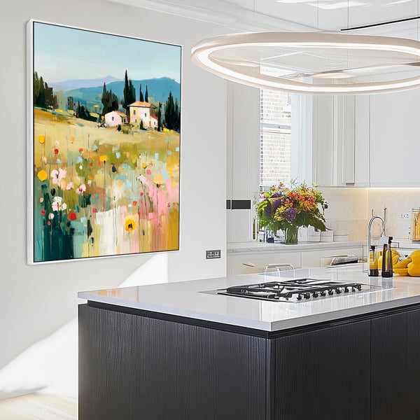 Colourful Tuscany Landscape 2 Framed Wall Art Canvas